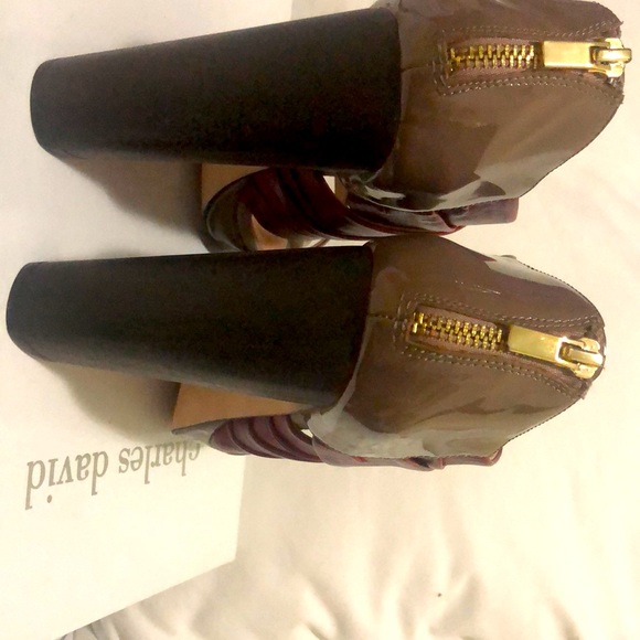 Charles David Sofian Heeled Sandals Dark Taupe - Picture 3 of 6